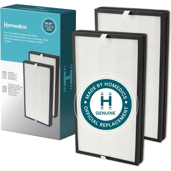 Homedics True HEPA Replacement Filter, Activated Carbon Filter, Air Cleaner, Works with Homedics AP-C500 Air Purifier, Captures Microscopic Airborne Particles