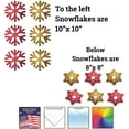 thumbnail image 2 of VictoryStore Red and Gold Snowflake Garage Magnets Christmas Decorations Set, Indoor or Outdoor Winter Decor Magnets, Set of 12, 19640, 2 of 6