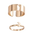 thumbnail image 3 of 2 unids/set anillos de pareja ajustables joyería con forma de delfín anillos abiertos creativos y hermosos regalo, negro, 3 of 4