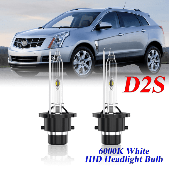 For Cadillac SRX 2010-2016 D2S HID Headlight High/Low Beam 6000K Crystal White Xenon Bulbs Set 2