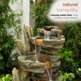 thumbnail image 5 of Alpine 39" Outdoor Multi-Tier Stone Tower Waterfall Electric Fountain with LED Lights, 5 of 11