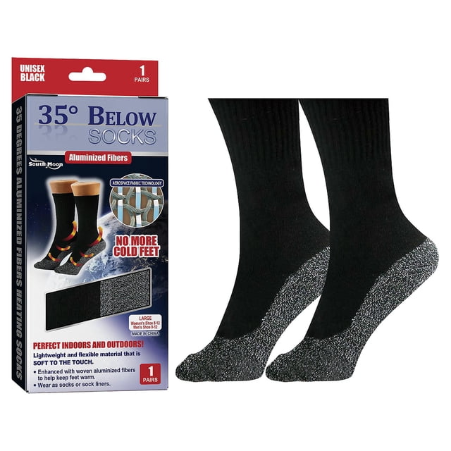 Calcetines calefactores de fibra aluminizada de 35 grados, autocalentamiento, temperatura constante, calcetines cómodos y cálidos a prueba de frío para pies