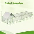 thumbnail image 3 of Large Metal Chicken Coops, 26'Lx6.7'Wx6.6'ft Chicken Run for Yard with Waterproof and Anti-Ultraviolet Cover, Poultry Cage for Outside, 3 of 7