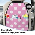 thumbnail image 3 of Kdxio Pink And White Polka Dot Print 2 Pack Car Kick Mat Seat Cover Back Protector Mat with Pockets for Organizer Backseat Protector and Storage Anti Kick Pad for Vehicles, 3 of 6