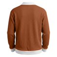 thumbnail image 5 of Men Waffle Sweatshirt Casual Long Sleeve Polo Shirts Loose Lightweight Pullover Tops Fashion Fall Clothes, 5 of 8