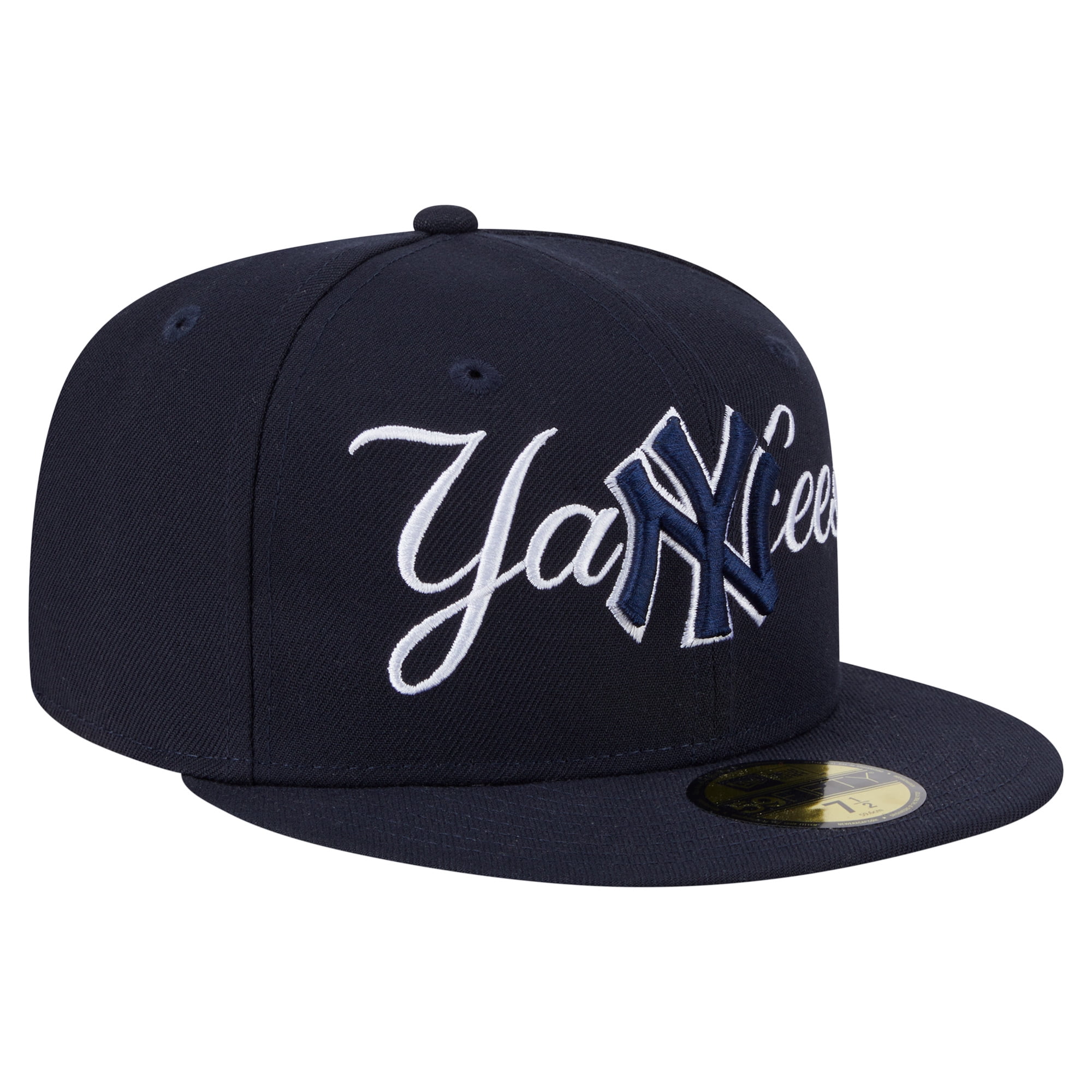 Men's New Era Navy New York Yankees Overlap 59FIFTY Fitted Hat