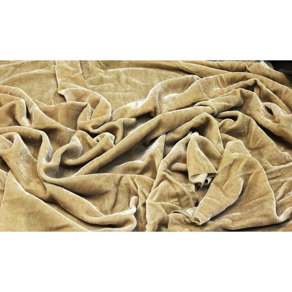 DECORATIVE SILK INC. SILK RAYON VELVET SOLID FABRIC 45” WIDE By The Yard ( GARDENIA )