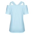 thumbnail image 3 of 3/4 Sleeve Tops for Women Raglan Contrast Crewneck Casual Shirts Three Quarter Length Loose Fit Summer Blouses, 3 of 7