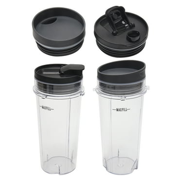 2 Pcs 16 OZ Cup with Four Lids,Blender Replacement Parts Accessories for Ninja BL660 BL770 BL740/QB3000/BL810 Blender