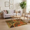 thumbnail image 3 of ODIKA 4'x6' Washable Area Rug Earthy Tones Geometric Art Inspired Design Abstract Shapes and Symmetrical for Dorm Room, Small Living Stain Resistant Low Profile, Easy Care, 3 of 7