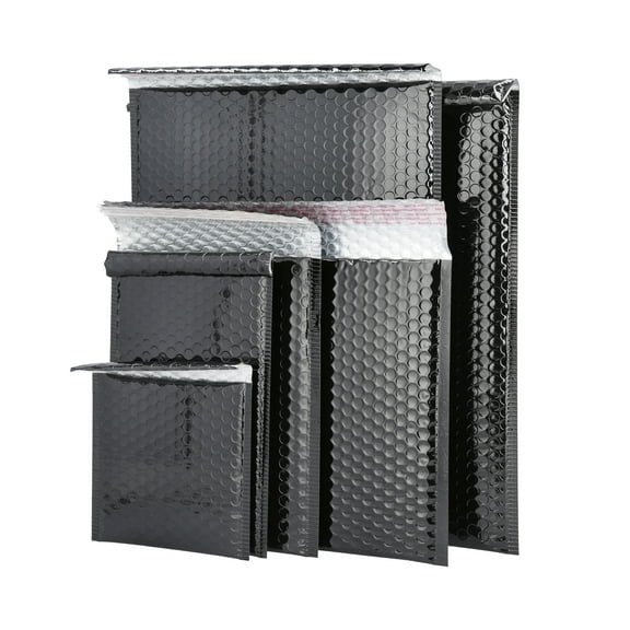 MMBM 250 Pcs 7.5 x 11 Black Poly Bubble Padded Envelopes Packaging Shipping Mailers Protection Bags