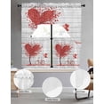thumbnail image 2 of Valentine's Day Swag Kitchen Curtains Sets for Windows 24 Inch Length, Red Love Trees Bicycles Balloons Wooden Short Window Curtain Panels Swags Valances and Tiers 3 Piece Set for Cafe/Dining Room, 2 of 5