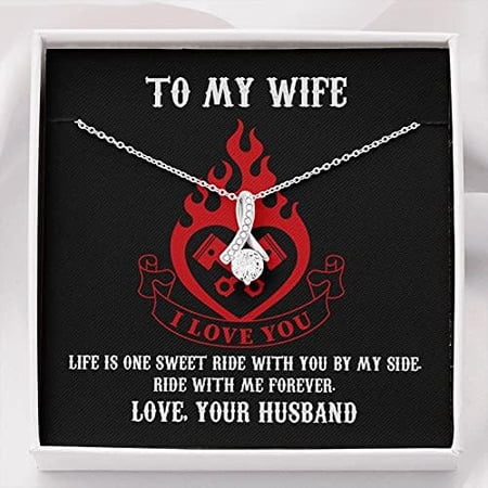 To My Wife from Husband Necklace Ride With Me Forever Necklace Gift My Girlfriend Necklace, Gift My Wife, Gift for Her Necklace Pendant Necklaces styles On Birthday, Christmas, Anniversary