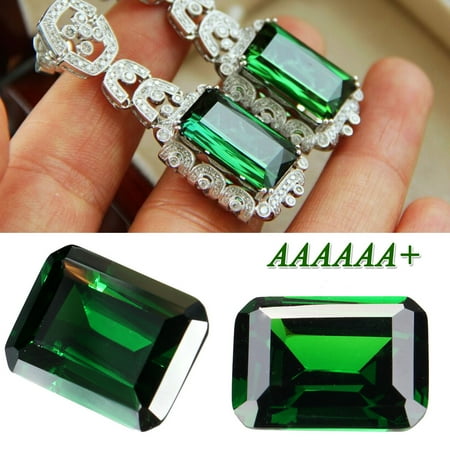 Emerald Loose Gem - 13x18mm 30ct Green Emerald Sapphire Rectangle Cut Shape AAAAAA+ VVS Loose Gems