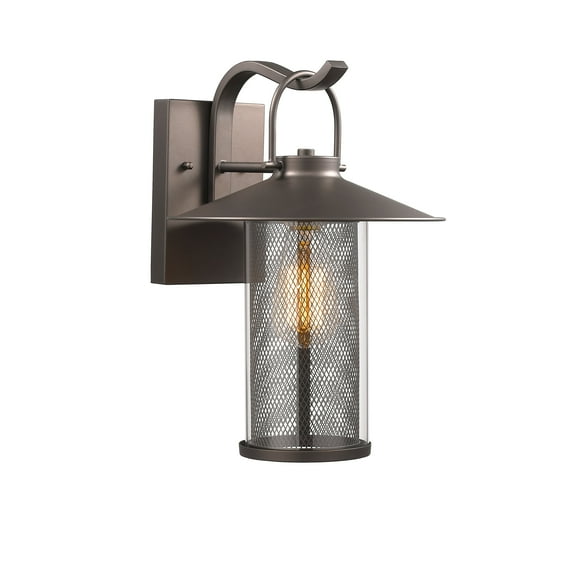 RADIANCE Goods Industrial-Style 1 Light Rubbed Bronze Outdoor Wall Sconce 14" Tall