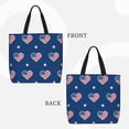 thumbnail image 3 of ZNDUO United Nations Usa Heart Pattern Large Tote Bag, Zipper Lightweight Beach Tote, 3 of 8