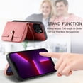 thumbnail image 4 of ShellTech Phone Case for iPhone 13 Pro Max Zipper Wallet Cover with Credit Card Holder Slot Shoulder Crossbody Strap Cell Women Girls Men,Pink, 4 of 12