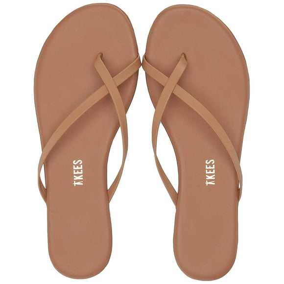 TKEES Riley - Flats for Women - Thong Style Construction - Rubber Outsole - Leather Upper - Leather Footbed Cocobutter 7 B - Medium