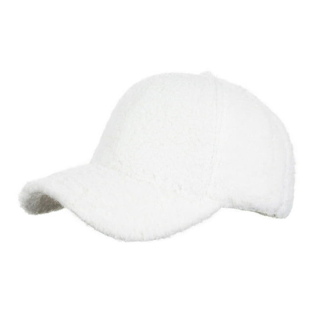 HVOBTTY Chapeau Chaud en Molleton Décontracté pour Hommes et Femmes, Chapeaux Réglables de Mode pour Dames, Couleur Unie, Blanc