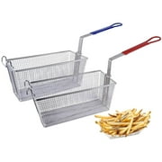 Hakka 4 Pack Deep Fryer Basket with Handle 13 1/4" x 6 1/2" x 6" for Commercial Restaurant Kitchen