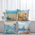thumbnail image 5 of Dashan Nautical Coastal Throw Pillow Covers 18x18 Set of 4,Starfish Seashell Decorative Pillow Cases for Bedroom Sofa Couch, 5 of 6