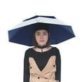thumbnail image 4 of Fishing Umbrella Hat Hiking Beach Camping Headwear Cap Foldable Sunscreen Shade Head Umbrella, 4 of 7