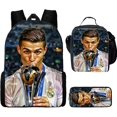 thumbnail image 1 of Football Star Cristiano Ronaldo Backpack Printed Three-Piece Set Children'S Schoolbag Elementary And Middle School Students Backpack Pencil Case, 1 of 2