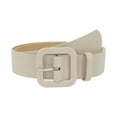 thumbnail image 1 of Cinturón de piel sintética para mujer, estilo casual, con hebilla metálica decorativa, ideal para abrigos. Beige, 1 of 9