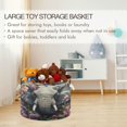 thumbnail image 5 of WOBOGO Majestic Elephant Toy Storage Basket 20×14in Canvas Laundry Hamper for Living Room Kids Room Bathroom Organizer, 5 of 6