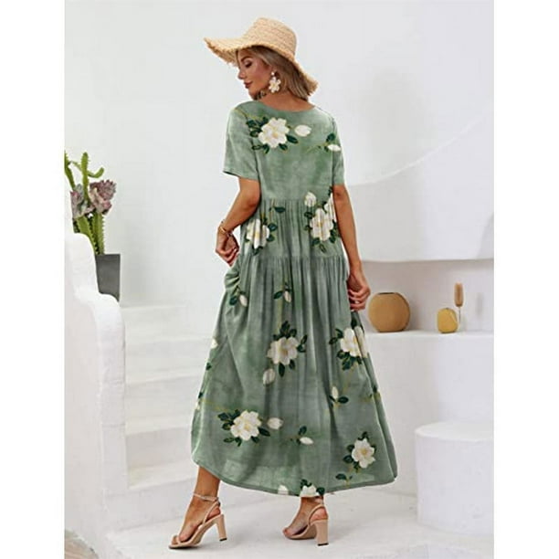 Vestidos de mujer Vestido de verano holgado y casual Vestido largo bohemio maxi
