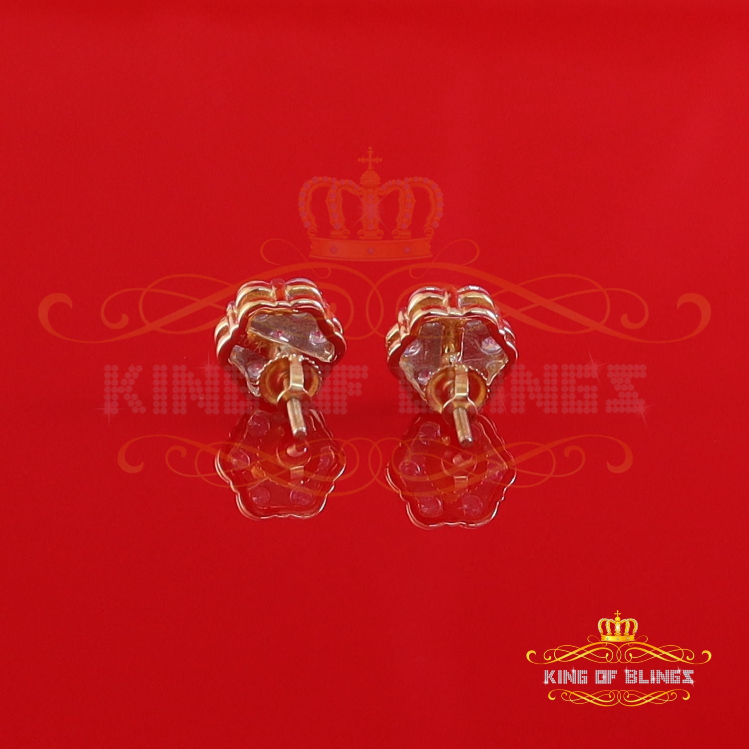 Stud Floral D Color Moissanite Earrings 1.50 ct. t.w. 10k, Yellow Gold