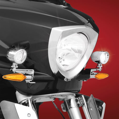 White Polaris Victory Motorcycle LED Headlight Kit Cross Assemblies Lighting
