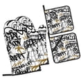 thumbnail image 3 of ZNDUO Oven Mitts and Pot Holders Sets, Seamless Graffiti Art Illustration Pattern Non-Slip Cooking Oven Gloves, 3 of 8