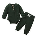 thumbnail image 2 of Futezty Toddler Boys Girls Clothes Fall Winter Outfit Sets, Kids Outfits Sets Long Sleeve Round Neck Knitted Drawstring Pants 0 6 12 18 24 Months 2T 3T 4T 3PCS Everyday, 2 of 6