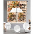 thumbnail image 2 of Thanksgiving Swag Kitchen Curtains Sets for Windows 24 Inch Length, Autumn Wreath Sunflower Plaid Orange Short Window Curtain Panels Swags Valances and Tiers 3 Piece Set for Cafe/Dining Room, 2 of 5