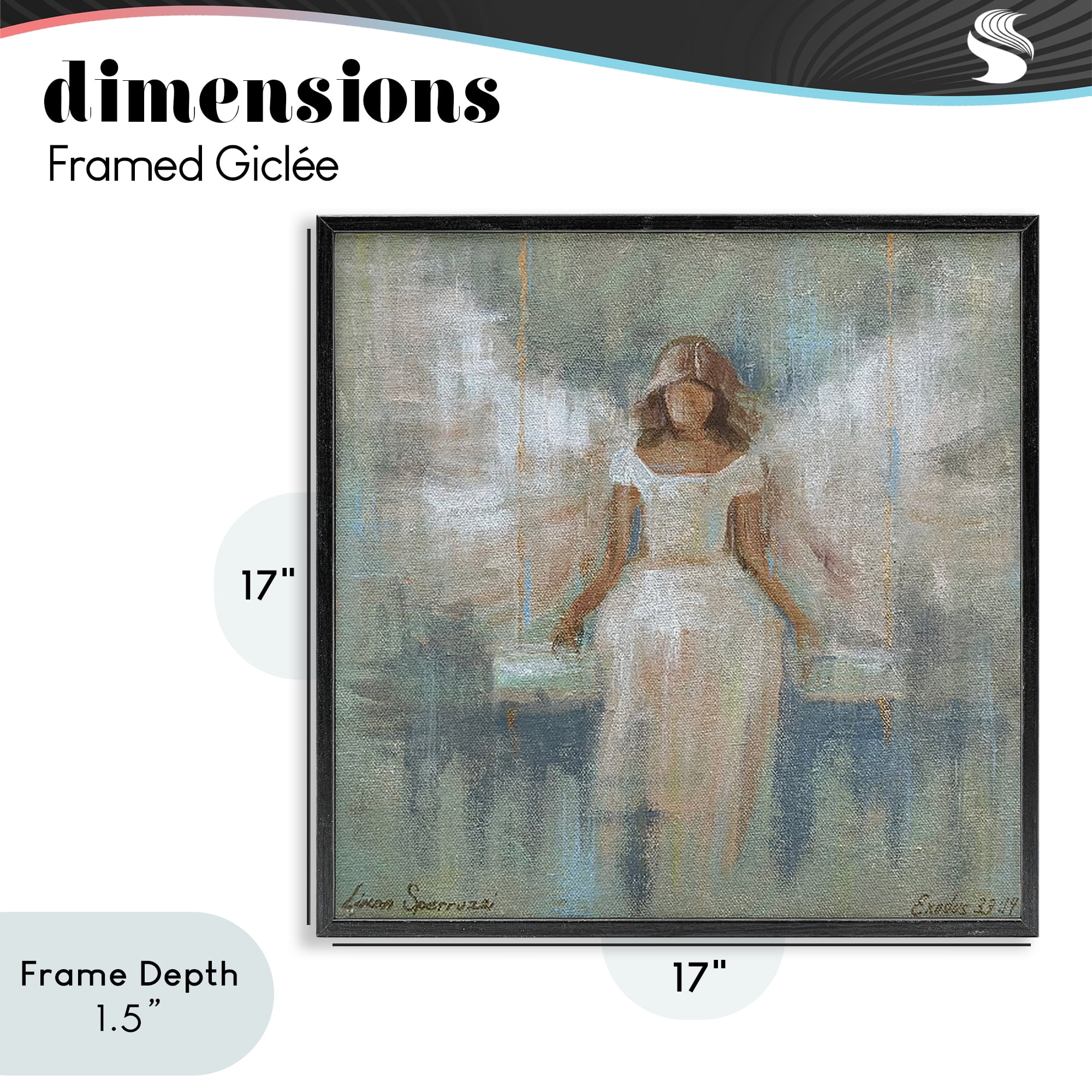 Stupell Industries Dreamlike Restful Angel Black Framed Giclee Art, design by Linda Sperruzzi