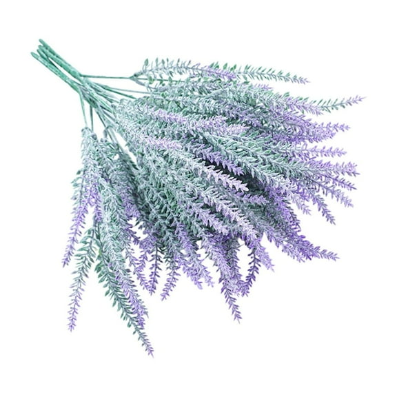 hulanddfd Artificial Flower Stems - Flocked Lavenders Faux Picks 15" Long Purple Fake Lavenders Sprays for Home Decor Vase Filler Wedding Bouquet