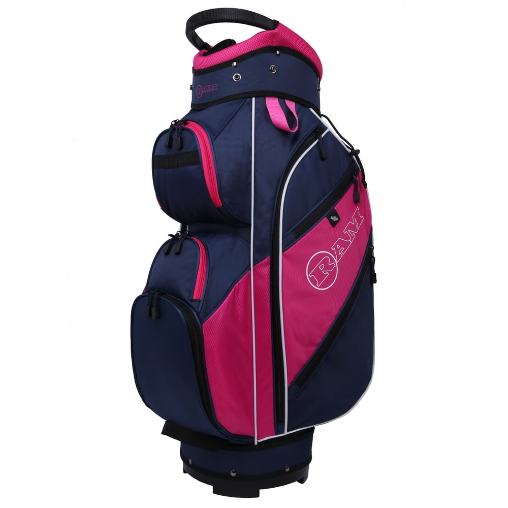 Ram Golf Lightweight Ladies Cart Bag with 14 Way Dividers Top Blue/Pink