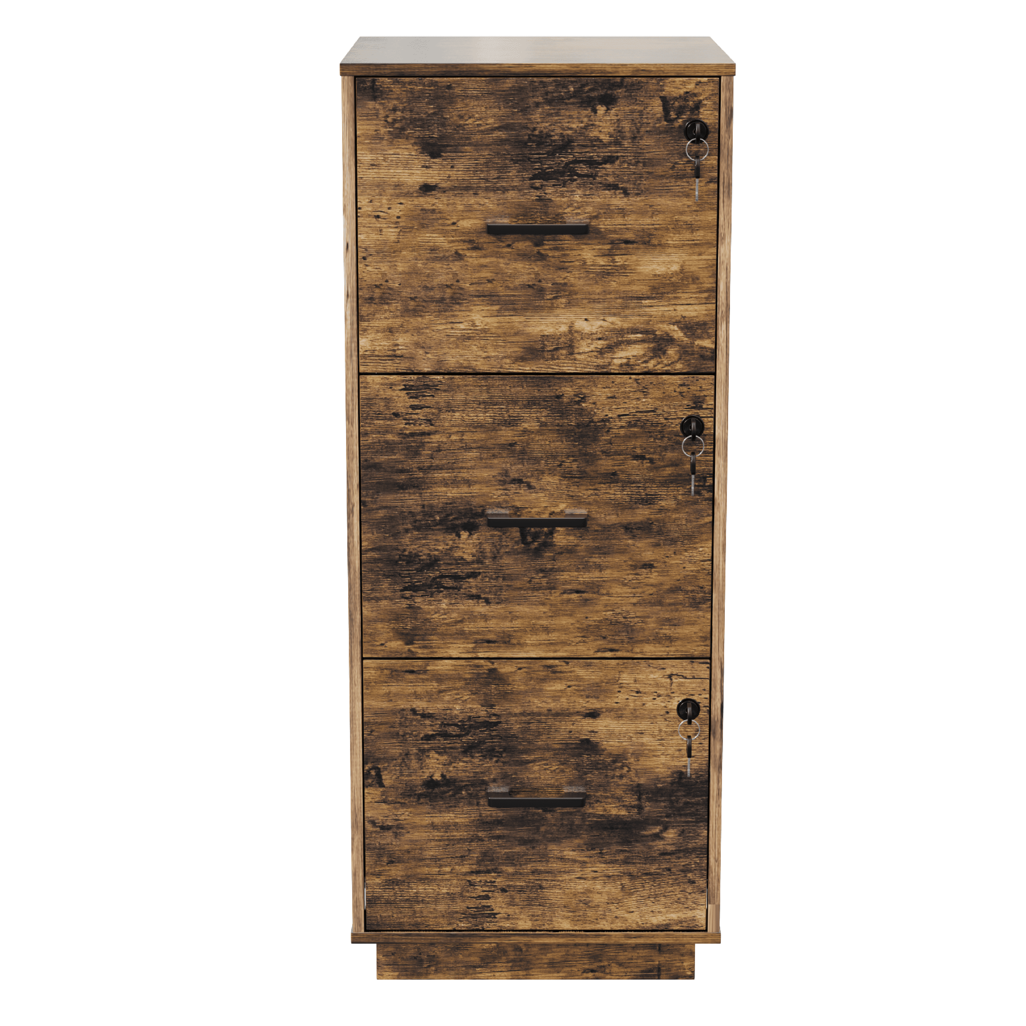 Ktaxon 3-Drawer Wood File Cabinet with Lock Vertical Filing Cabinet for Home Office Easy to Assemble, Rotten