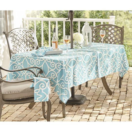 Chase Geometric Stain Resistant Indoor, Indoor Outdoor Tablecloths