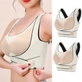 thumbnail image 2 of 2PCS Women Front Criss Cross Side Buckle Bra Push up Wireless Support Bras Full Coverage Comfort Sports Bras, 2 of 5