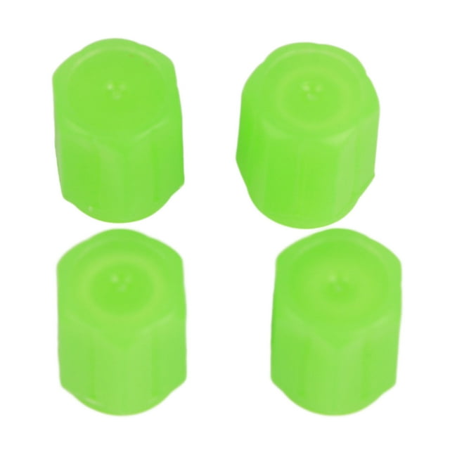 4 Uds. Tapa de vástago de válvula de neumático de coche cubierta de vástago de válvula de rueda de brillo nocturno fluorescente verde para motocicleta de coche