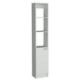 thumbnail image 3 of Linen Closet Storage Cabinet, 1 Door Cabinet, 6 Adjustable Shelves, Modern White Finish, 3 of 8