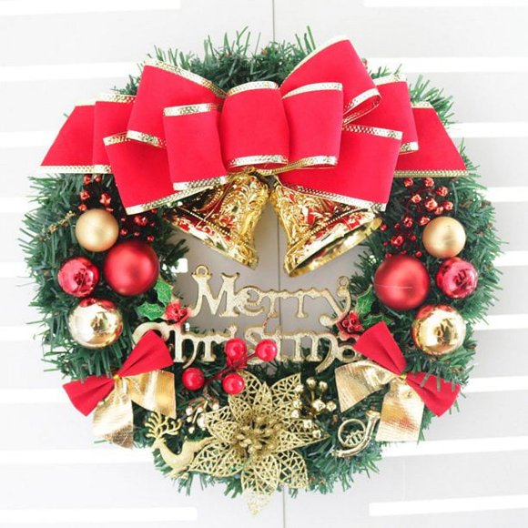 Floral PVC Holiday Wreath, 12" (Multi-color)-KDMLR