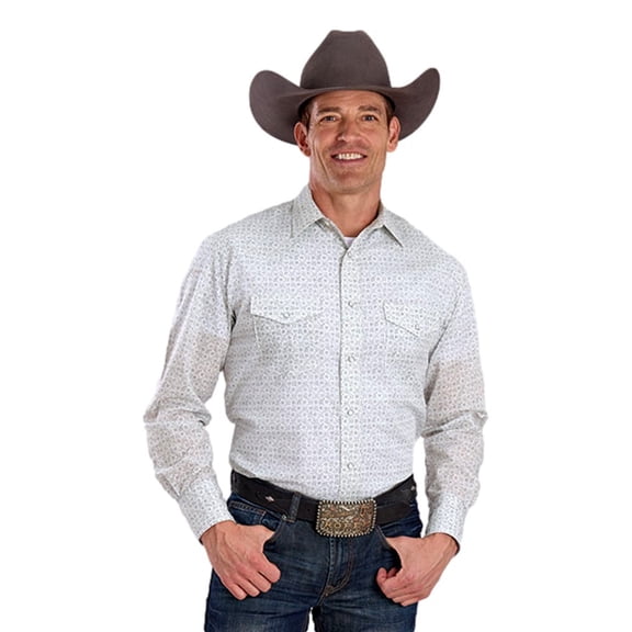 Roper Western Shirt Mens L/S Snap Floral L Gray 01-001-0019-4061 GY
