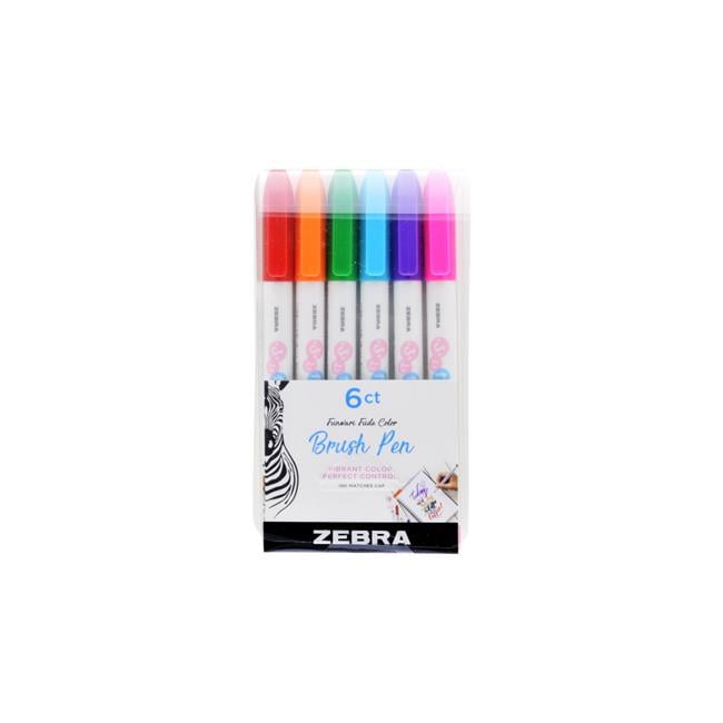 Zensations 1106 Single Ended Super Fine Brush Pen, Assorted Color - 6 Per Pack - Pack of 6