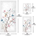 thumbnail image 2 of 3-Piece Towel Set,Watercolor Floral Tree Bird Bath Towel Sets, 1 Bath Towel, 1 Hand Towel, 1 Washcloth, Spring Flowering Tree Bird Flower Absorbent Soft Towels Quick Drying for Bathroom, 2 of 7