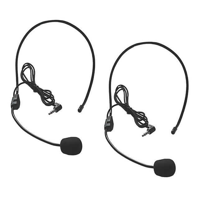 2x Micrófono de Condensador Auriculares Megáfono Micrófono de Radio para Guía Turístico, Vendedor, , Anfitrión, Orador, Conferenci Yuyangstore Micrófono de condensador para auriculares
