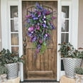 thumbnail image 2 of 2 Pack Spring Wreath Purple Tulip Wreath Decor Wreath Home Decoration Spring Wreath Flower Wreath Floral Spring Artificial Wreaths, 2 of 6