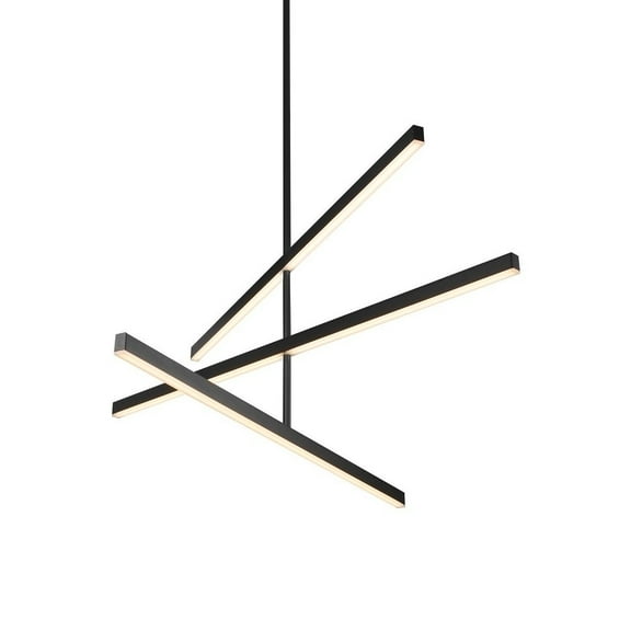 CH10345-BK-Kuzco Lighting-Vega - 56W LED Linear Chandelier-16.5 Inches Tall and 0.75 Inches Wide-Black Finish